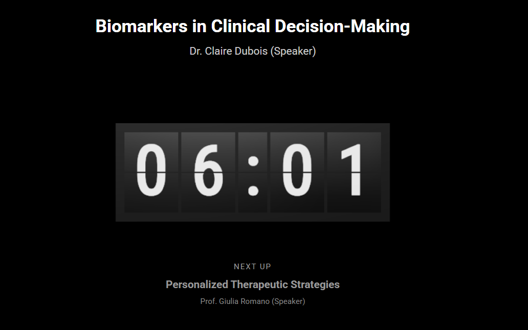Il countdown dell'intervento in corso sul monitor da palco